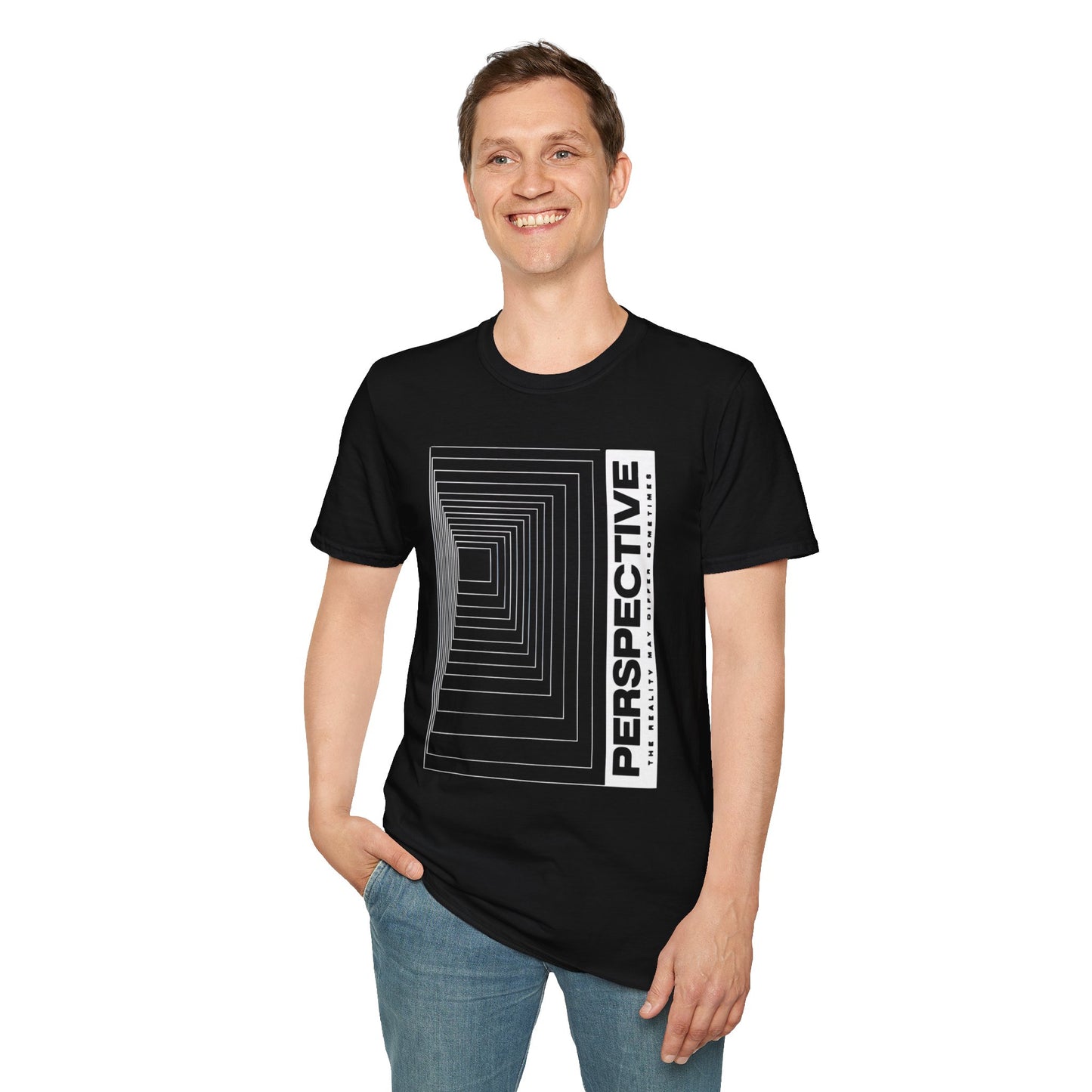 Unisex Perspective Graphic T-Shirt - Modern Minimalist Design