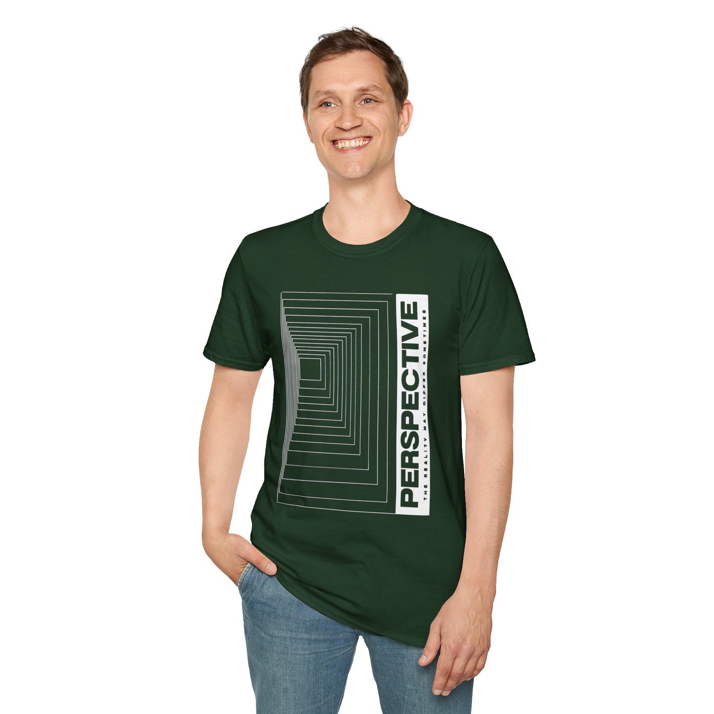 Unisex Perspective Graphic T-Shirt - Modern Minimalist Design